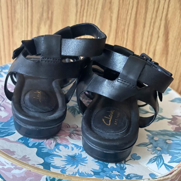 Clarks Black Gladiator Sandals - Picture 4 of 9